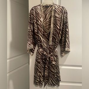 Nightgown and Robe set with silk belt.